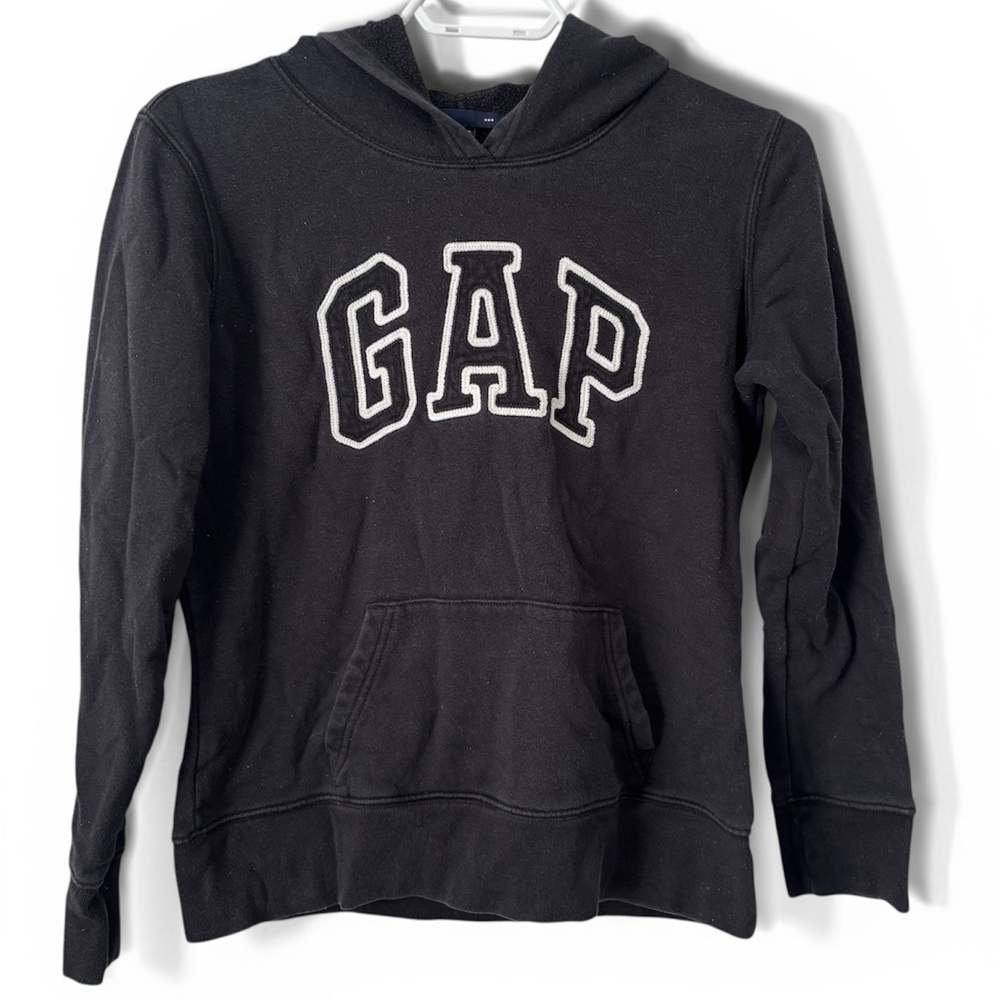 2/$10 GAP Black Hoodie with White Logo